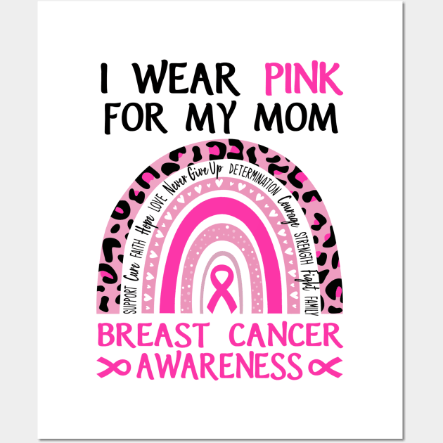 Breast Cancer I Wear Read For My Mom Grandma Sister Personalized Wall Art by Sunset beach lover